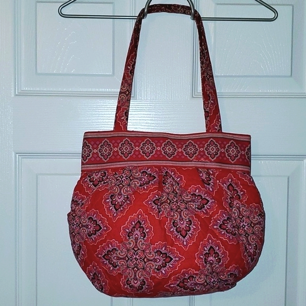 Vera Bradley Morgan Frankly Scarlet Red Paisley Shoulder Bag